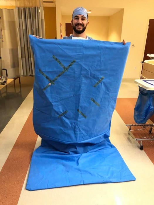 CRNA at TBH Turns Surgical Wraps into Sleeping Bags for Homeless The